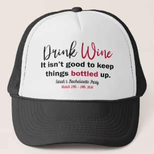 Drink Wein Funny Sprichwort Personalisiert Truckerkappe