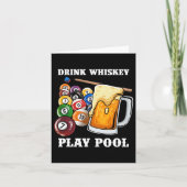 Drink Whiskey Play Pool I Funny Whisky Billiards P Karte (Vorderseite)