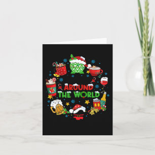Drinken rund um die Welt Weihnachtsfeier Karte