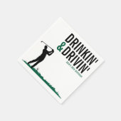 Drinkin & Drivin Adult Golf Geburtstagsparty Serviette (Ecke)