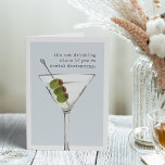 Drinking Alone | Funny Social Distancing Greeting Karte<br><div class="desc">Send a virtual "cheers" from across the miles with this cute and funny social distancing themed card. Perfect for birthdays, special occasions, or any day that simply calls for a cocktail, design features a three-olive martini with the phrase "it's not drinking alone if you're social distancing." Personalize the inside with...</div>