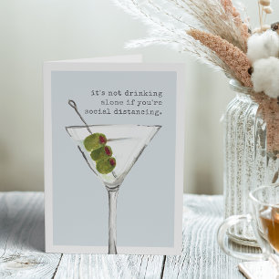 Drinking Alone Funny Social Distancing Greeting Karte