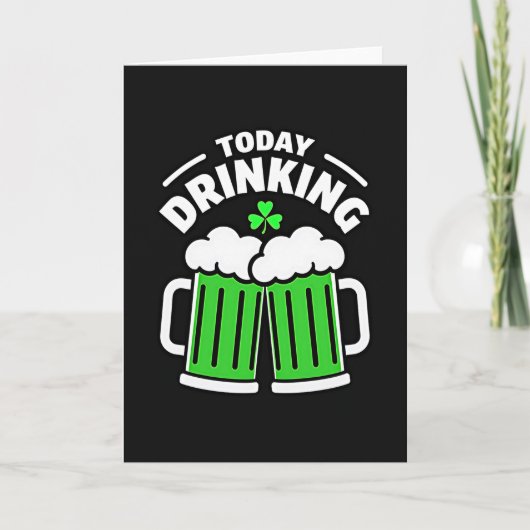 Drinking Beer Shamrock Fun Card Karte (Vorderseite)