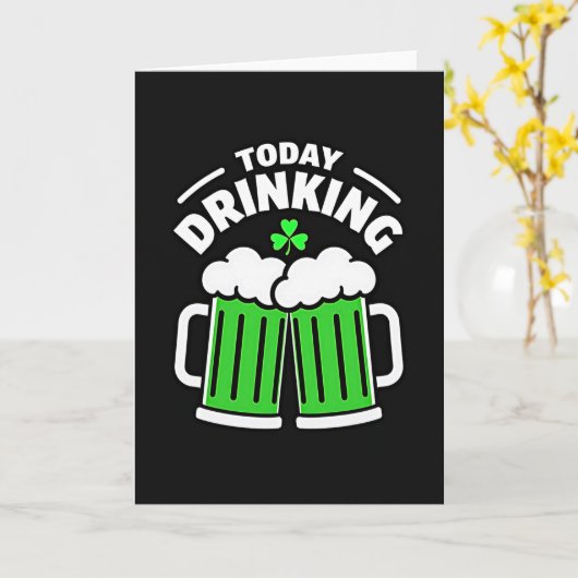 Drinking Beer Shamrock Fun Card Karte (Gelbe Blume)