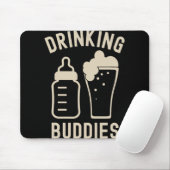 Drinking Buddies Dad Grandpa New Baby Beer And Bot Mousepad (Mit Mouse)
