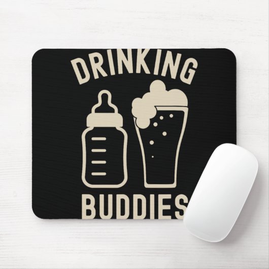 Drinking Buddies Dad Grandpa New Baby Beer And Bot Mousepad (Mit Mouse)