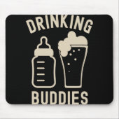 Drinking Buddies Dad Grandpa New Baby Beer And Bot Mousepad (Vorne)