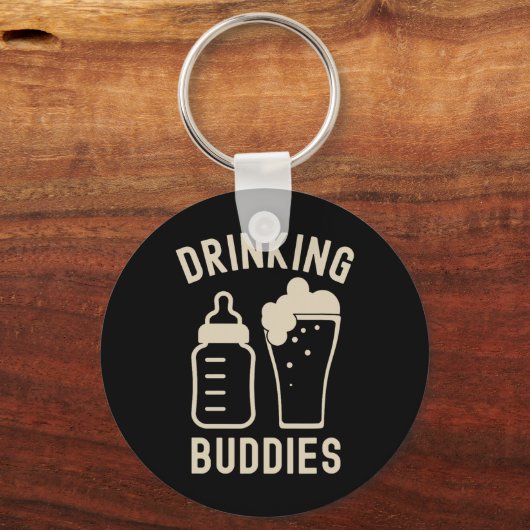 Drinking Buddies Dad Grandpa New Baby Beer And Bot Schlüsselanhänger (Vorderseite)