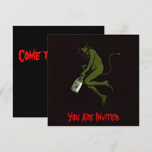 Drinking Devil ~ Einladungen (Vorne/Hinten)