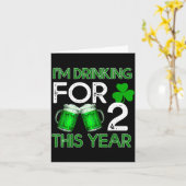 Drinking For 2 This Year Shirt St Patricks Day Karte (Gelbe Blume)