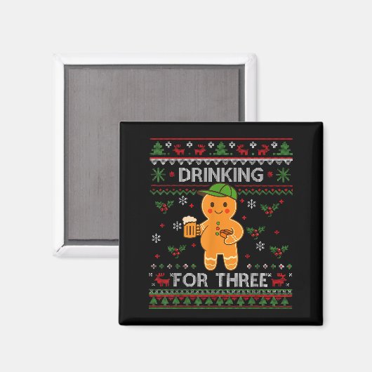 Drinking For Three Pregnancy Announcement Ugly Swe Magnet (Vorderseite/Rückseite)