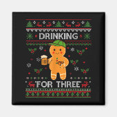 Drinking For Three Pregnancy Announcement Ugly Swe Magnet (Vorne)
