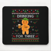 Drinking For Three Pregnancy Announcement Ugly Swe Mousepad (Vorne)