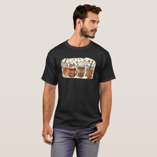Drinking Halloween Fall Pumpkin Coffee Drinks T-Shirt (Vorne ganz)