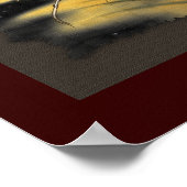 DRINKING LEOPARD at SUNSET Art Poster (Ecke)