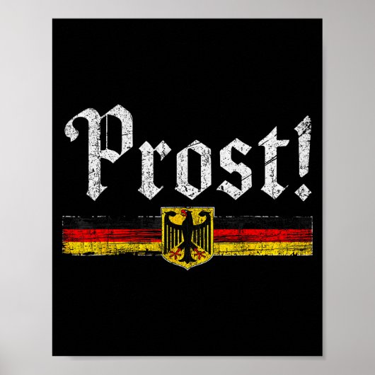Drinking Men Women Vintage German Flag Prost Poster (Vorne)