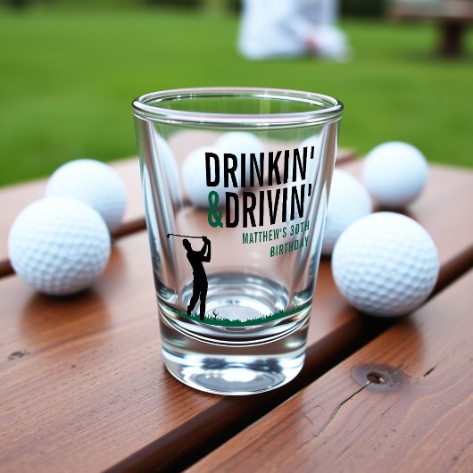 Drinkin's & Drivin' Adult Golf Geburtstagsparty Schnapsglas