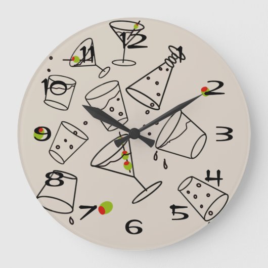 Drinks Acrylic Clock Große Wanduhr (Vorderseite)
