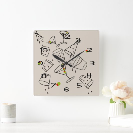 Drinks Acrylic Clock Quadratische Wanduhr (Zuhause)