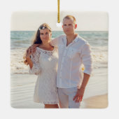 Drinks am Strand Erstes Weihnachtsdatum Keramikornament (Rückseite)