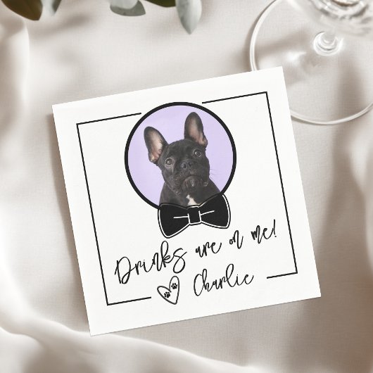 Drinks are on me Dog Wedding Serviette