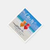 Drinks auf Beach Bon Voyage NewWeds Serviette (Ecke)