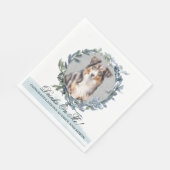 Drinks auf Me Australian Shepherd Pet Wedding Serviette (Ecke)