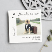 Drinks auf Me Custom Pet Foto Empfang Cocktail Serviette