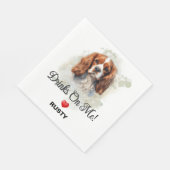 Drinks auf Me King Charles Spaniel Wedding Serviette (Ecke)