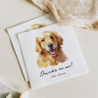 Drinks auf Me Pet Golden Retriever Hochzeit Napkin
