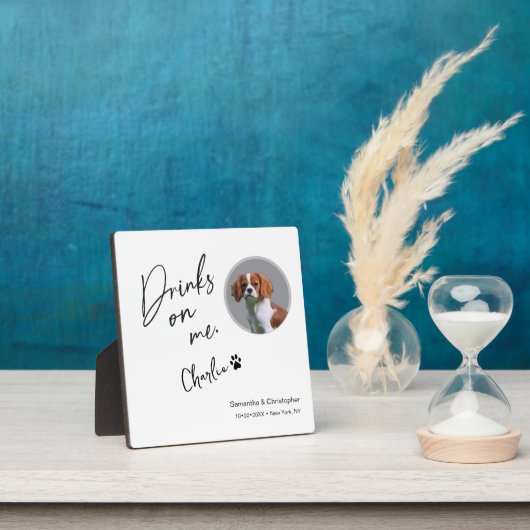 Drinks auf Me Script Custom Foto Fun Wedding Fotoplatte (InSitu)