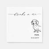Drinks auf Me Script Dackel Dackel Hunde Hochzeit Serviette (Vorderseite)