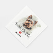 Drinks auf Me Yorkshire Terrier Wedding Serviette (Ecke)