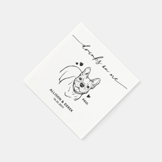 Drinks auf meinem Hund Französisch Bulldog Custom Serviette (Ecke)