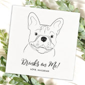 Drinks auf meiner eigenen französischen Bulldog-Ho Serviette