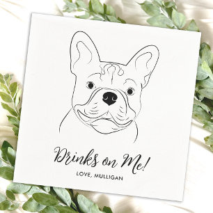 Drinks auf meiner eigenen französischen Bulldog-Ho Serviette
