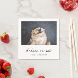 Drinks auf mir Niedlich Fun Foto Moderne Hunde Hoc Serviette