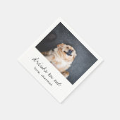 Drinks auf mir Niedlich Fun Foto Moderne Hunde Hoc Serviette (Ecke)