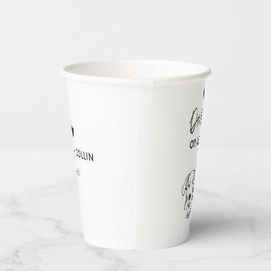 Drinks auf uns Einfache Funny Custom Dog Hochzeit Pappbecher (Rechts)