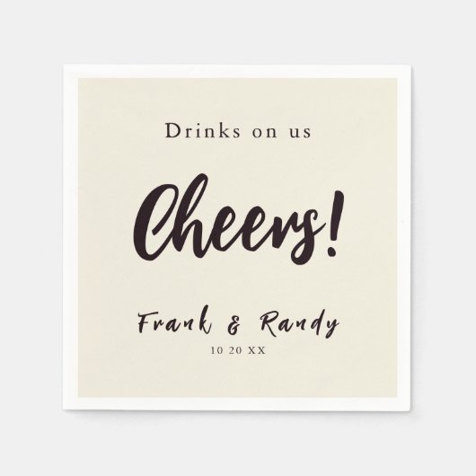 Drinks auf uns Gefallen einfache Minimalistische E Serviette (Vorderseite)