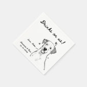 Drinks auf uns Gezeichnet Funny Dog Einfache Hochz Serviette (Ecke)