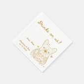 Drinks auf uns Gezeichnet Funny Dog Einfache Hochz Serviette (Ecke)