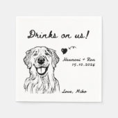 Drinks auf uns Minimalistischen lustigen Hund einf Serviette (Vorderseite)