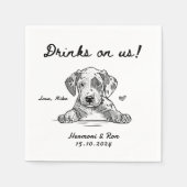 Drinks auf uns Minimalistischen lustigen Hund einf Serviette (Vorderseite)