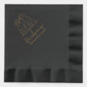 Drinks auf uns Moderne Hunde Hochzeit Servietten Mit Folie (Vorderseite)