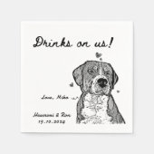 Drinks auf unserem Personalisierten Hund einfache  Serviette (Vorderseite)