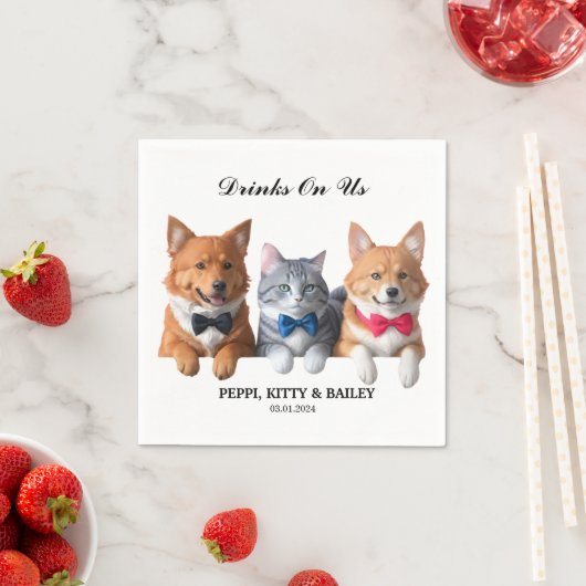 Drinks auf unserer Foto Spaß Hunde Katze Haustier  Serviette (Beispiel)