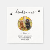 Drinks auf unserer Open Bar Custom Dog Foto Hausti Serviette (Vorderseite)