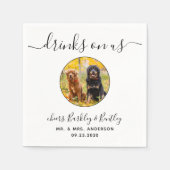 Drinks auf unserer Open Bar Custom Foto Dog Hausti Serviette (Vorderseite)