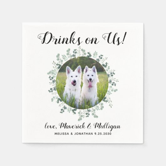 Drinks auf unserer Open Bar Eukalyptus Foto Hausti Serviette (Vorderseite)